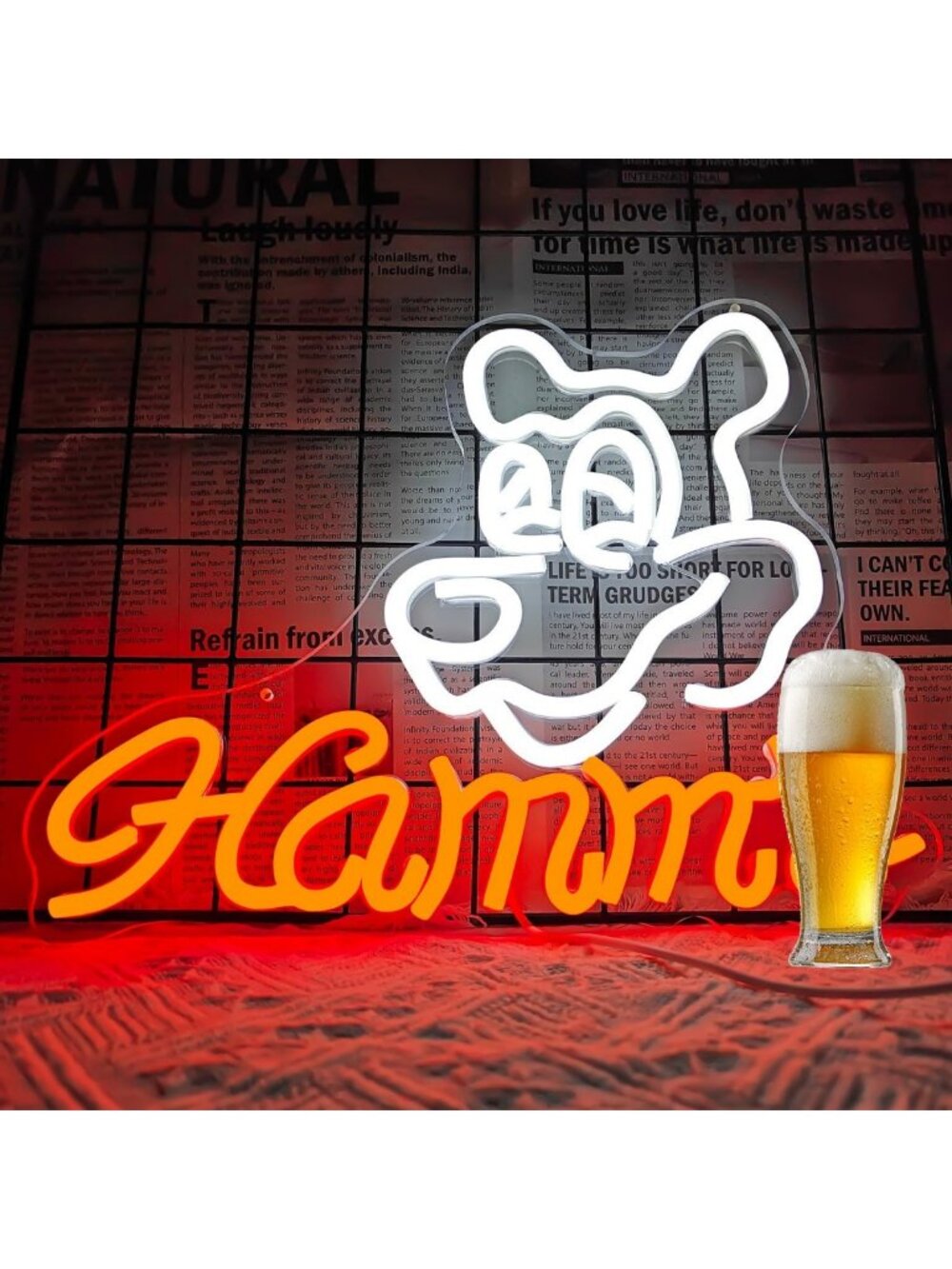 Dimmable Neon Bear Sign for Wall Decor | LED Light for Home Bar, Pub, Man Cave